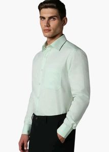 Men Light Blue Textured Full Sleeves Formal Shirt