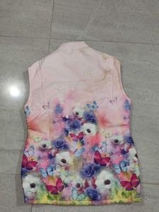 Floral Butterfly Sleeveless Vest