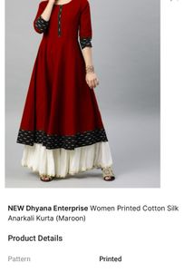 Women’s Red Anarkali Kurta