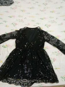 Boohoo Black Sequin Embellished Dress