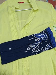 W Neon Yellow Printed Shirt