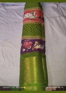 Green Printed Saree