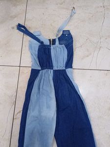Denim Patchwork Jumpsuit