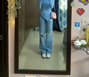 Ripped Wide Leg Jeans