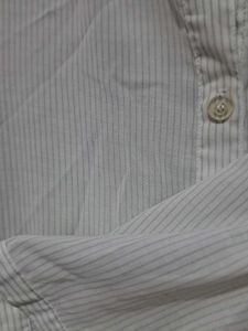 white strip shirt dress