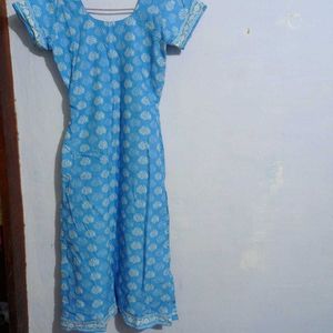 Blue Kurta With Duppatta