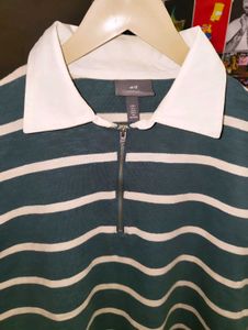 OLD MONEY STRIPED ZIPPER POLO TEE ❤️‍🔥🔥😎