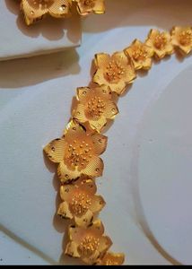 Beautiful flower one gram gold polish necklace set
