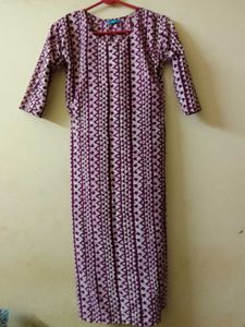Long Pink Straight Kurta