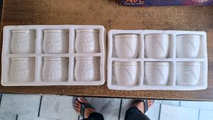 White Cup Set Golden Line Of2set Combo