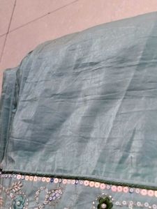 Beautiful Sea Green Saree With Blouse