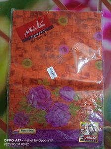 Orange Floral MALA Saree