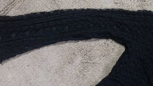 Black Textured Long Sleeve Top