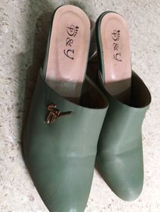 Green Heeled Mules