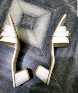 Block Heels+Sling Purse