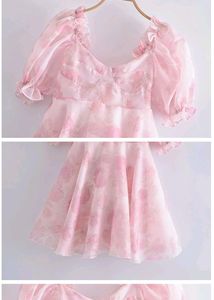 Urbanic Pink Puff Sleeve Mini Dress