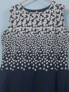 A Navy Blue Patterned Dress