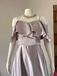 Mild Lavender Satin Gown