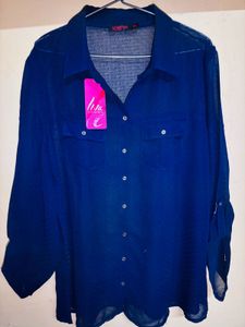 Royal Blue Button-Up Shirt