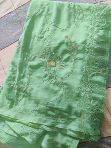 Mint Green Embroidered Saree