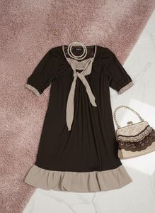 Japnese brown lolita sheer dress