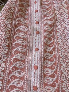 peach chikankari kurti🎀