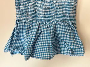 Blue Gingham Tie Strap Top