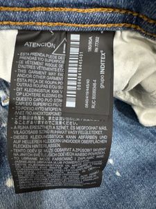 Zara Distressed Painted Denim Jeans