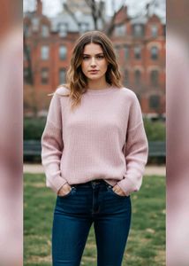 Cute Light Pink Knit Sweater