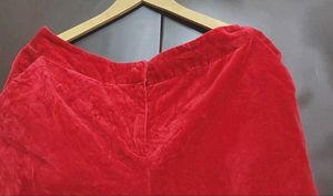 Red🔴 Velvet Trouser Pant For 34 Waist