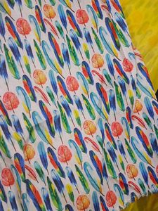 Yellow Georgette Saree With printed blouse(new)