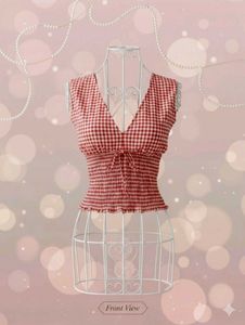 Red Gingham Crop Top