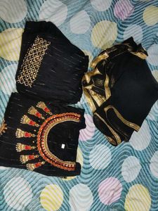 Embroidered Black Kurta