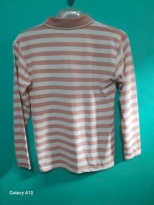 Striped Long Sleeve Polo Tshirt