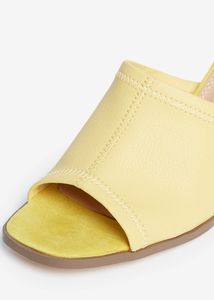 LUNA BLU by Westside Yellow Block-Heeled Mules