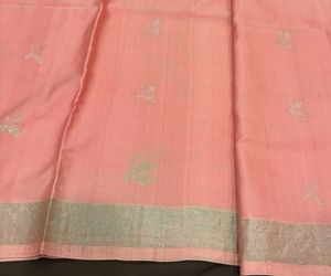 💯 Pure Silk Saree - Pastel Pink