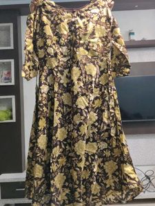 Floral Print Brown Dress