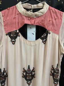 Embroidered Pink Kurti With Embroidery