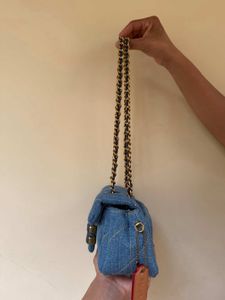 Coach Denim Quilted Tabby Small Shoulder Bag