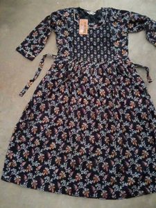 Floral Print Tie Waist Midi Dress
