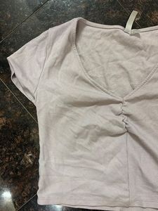 Lilac Ruched Crop Top