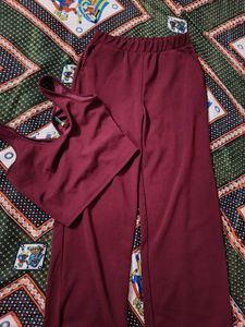 Tokyo Talkies Burgundy Crop Co-ords