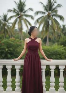 Diwali 🎇 🪔 Sale🎊🎉Elegant Burgundy Maxi Dress