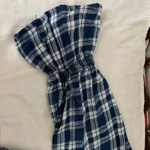 Plaid Off-Shoulder Peasant Top