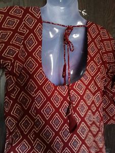 Patterned Maroon Dress For Patiyala .