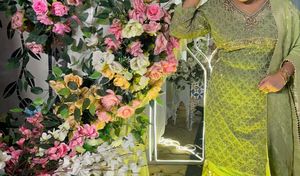 Embroidered Green Kurta