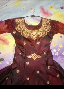 Elegant Brown Embellished Anarkali