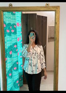 Printed White Top