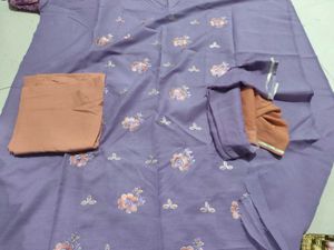 Embroidered Dress Material Cotton Mix