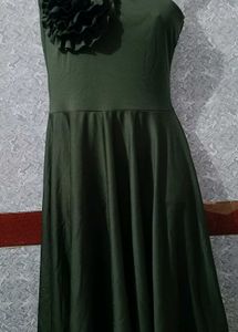 Ruffle Linen Fit &amp; Flare Dress